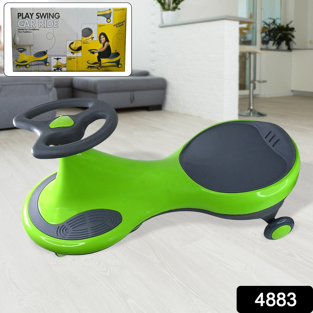 Kids Ride on Toy Car – Premium Swing Car for Ages 1 to 8 – side view