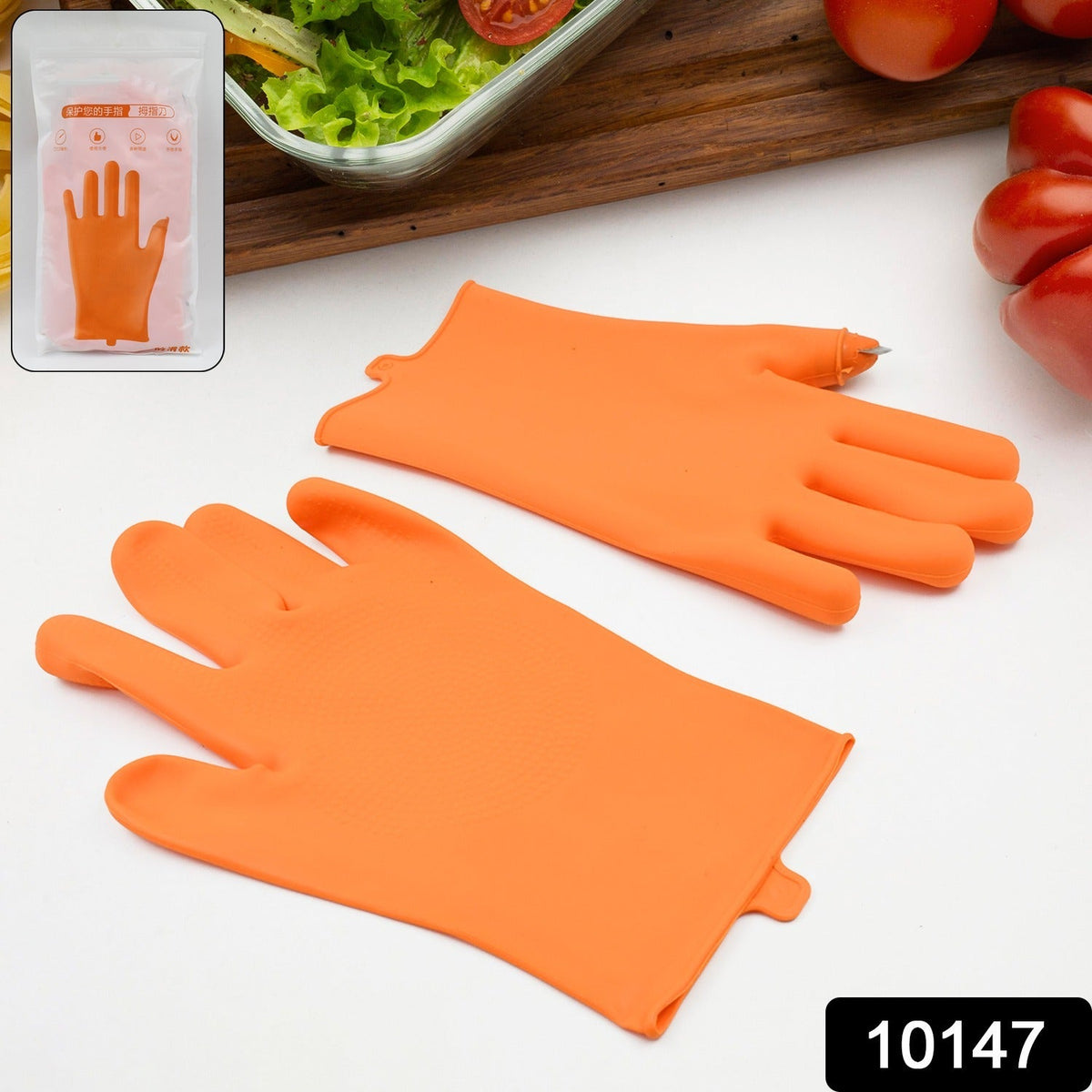 Thumb Knife Finger Protector – Right Hand Silicone Glove – side view