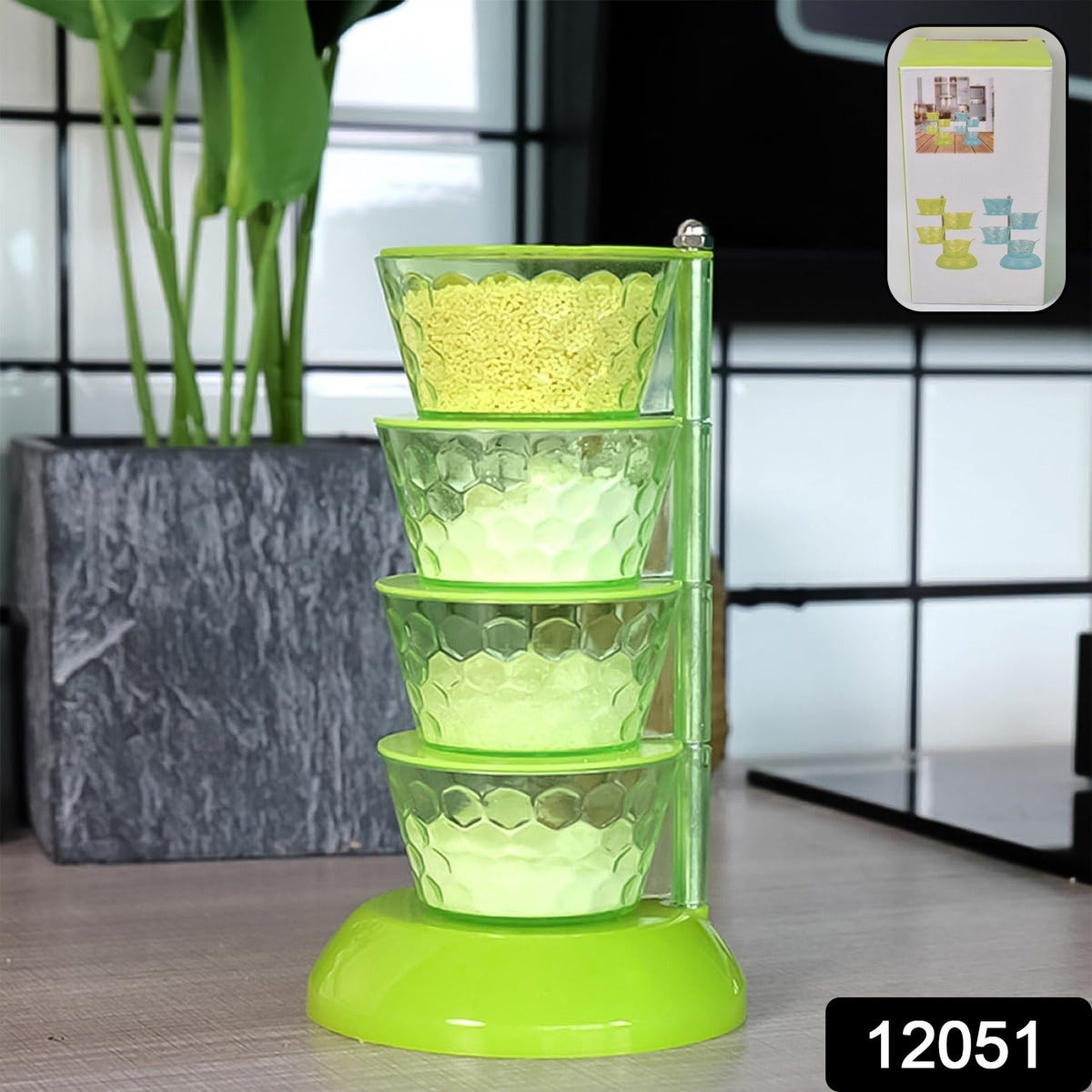 Rotating Spice Rack – 4-Tier 360° Pickle Tower – side view