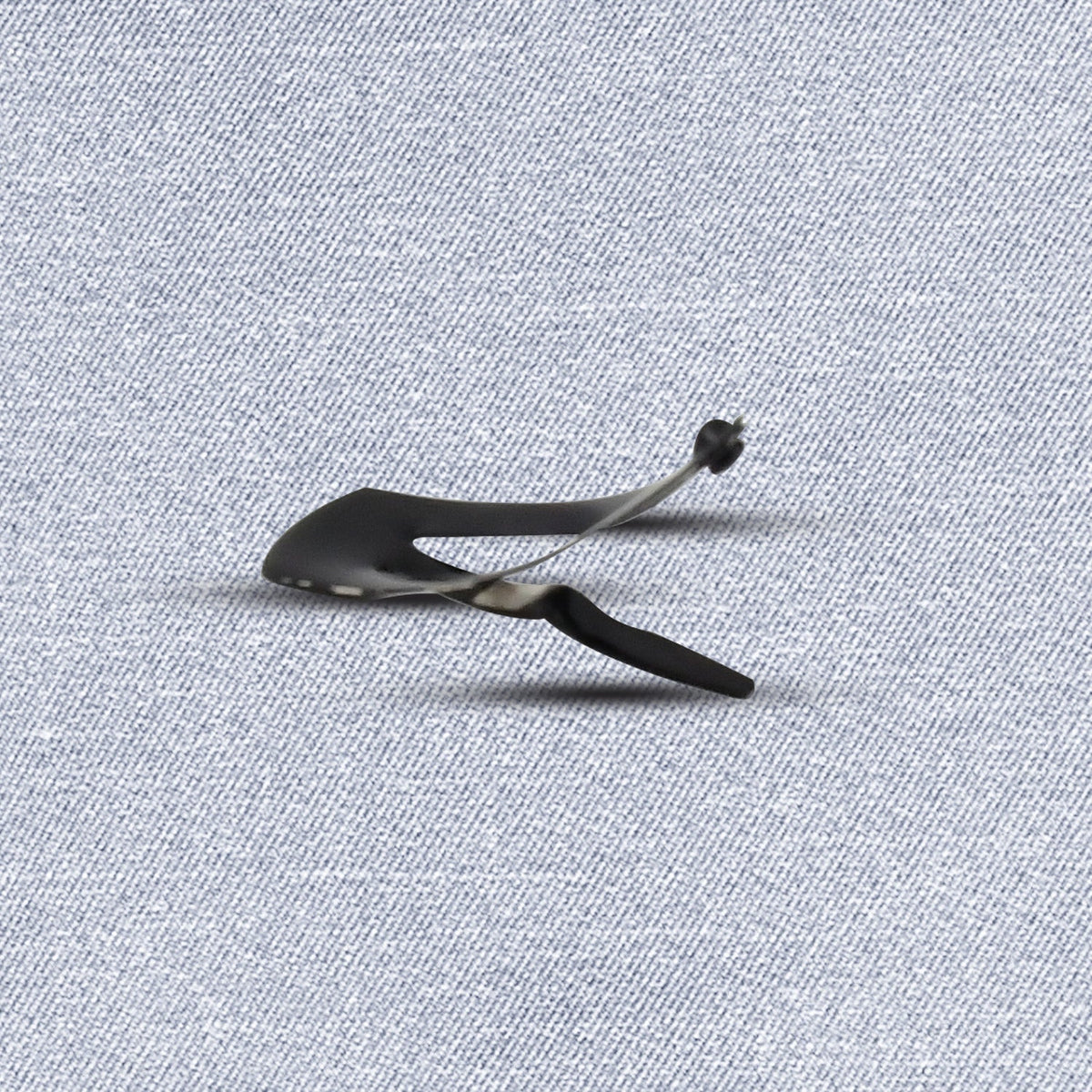Metal Tic Tac Hair Clips – 12 pcs Matt Black set – close-up