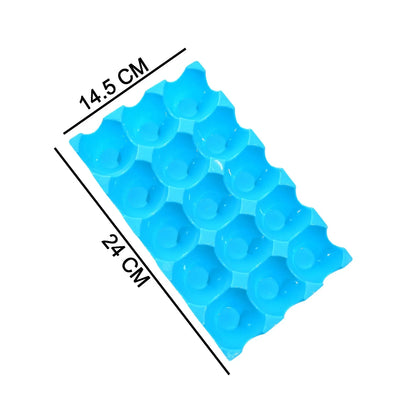 Plastic Egg Trays – 15-Cavity Stackable Storage (4 Pc) – close-up