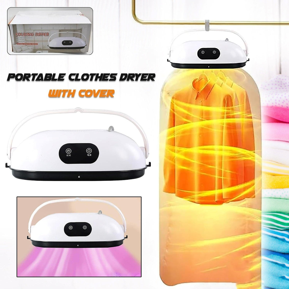 Portable Clothes Dryer – Quick Dry Folding Machine – close-up