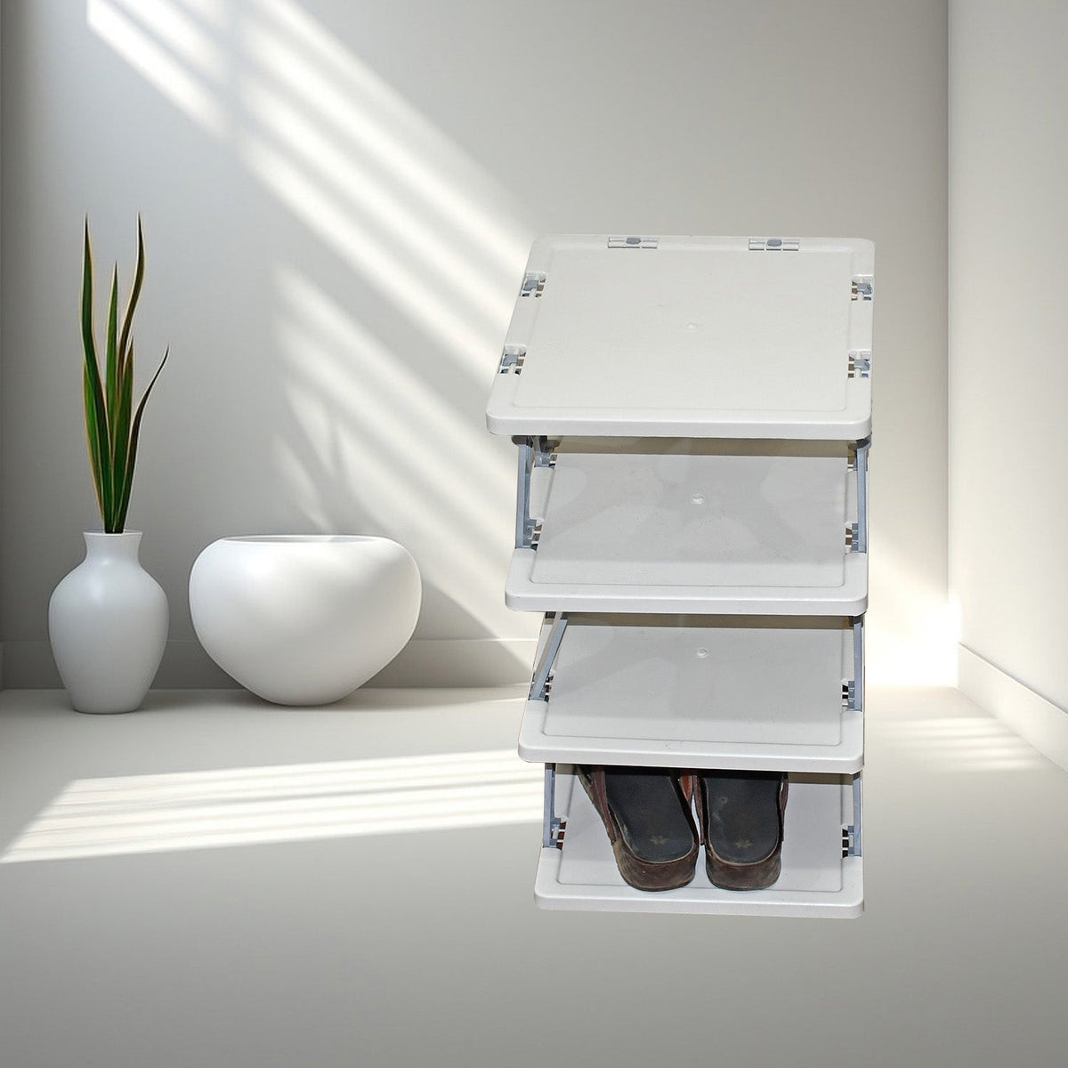 Foldable Shoe Rack – 4-Layer Space-Saving Storage – detail view