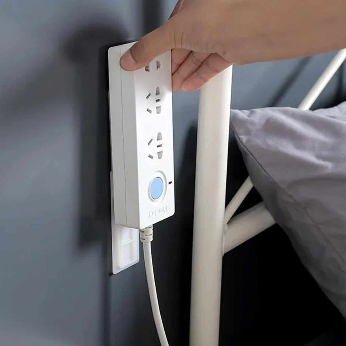 Self Adhesive Plug Organizer – No Drill Wall Mount – view 6