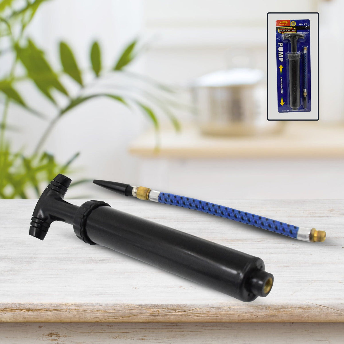 Ball Pump for Sports – Portable Air Inflator with Pins – close-up
