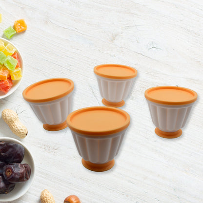 Pudding Molds – set of 4 with Lids for Desserts – side view
