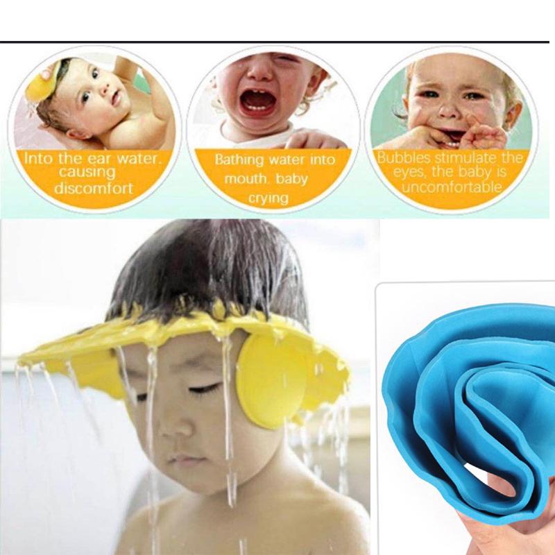 Baby Shower Cap – Adjustable & Soft for Tear-Free Bathing – close-up