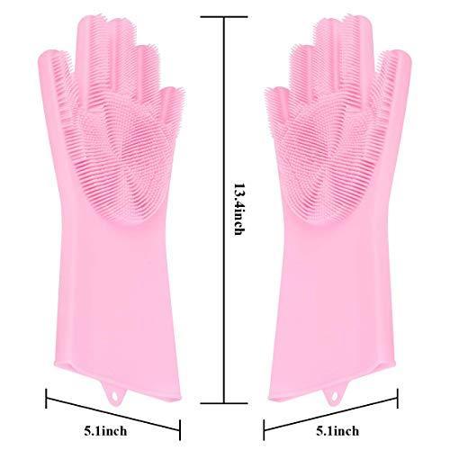 Silicone Cleaning Gloves – Multicolor Reusable Scrubber – alternate view