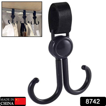Stroller Hook – 360° Rotating Multi-Purpose Bag Hanger – side view