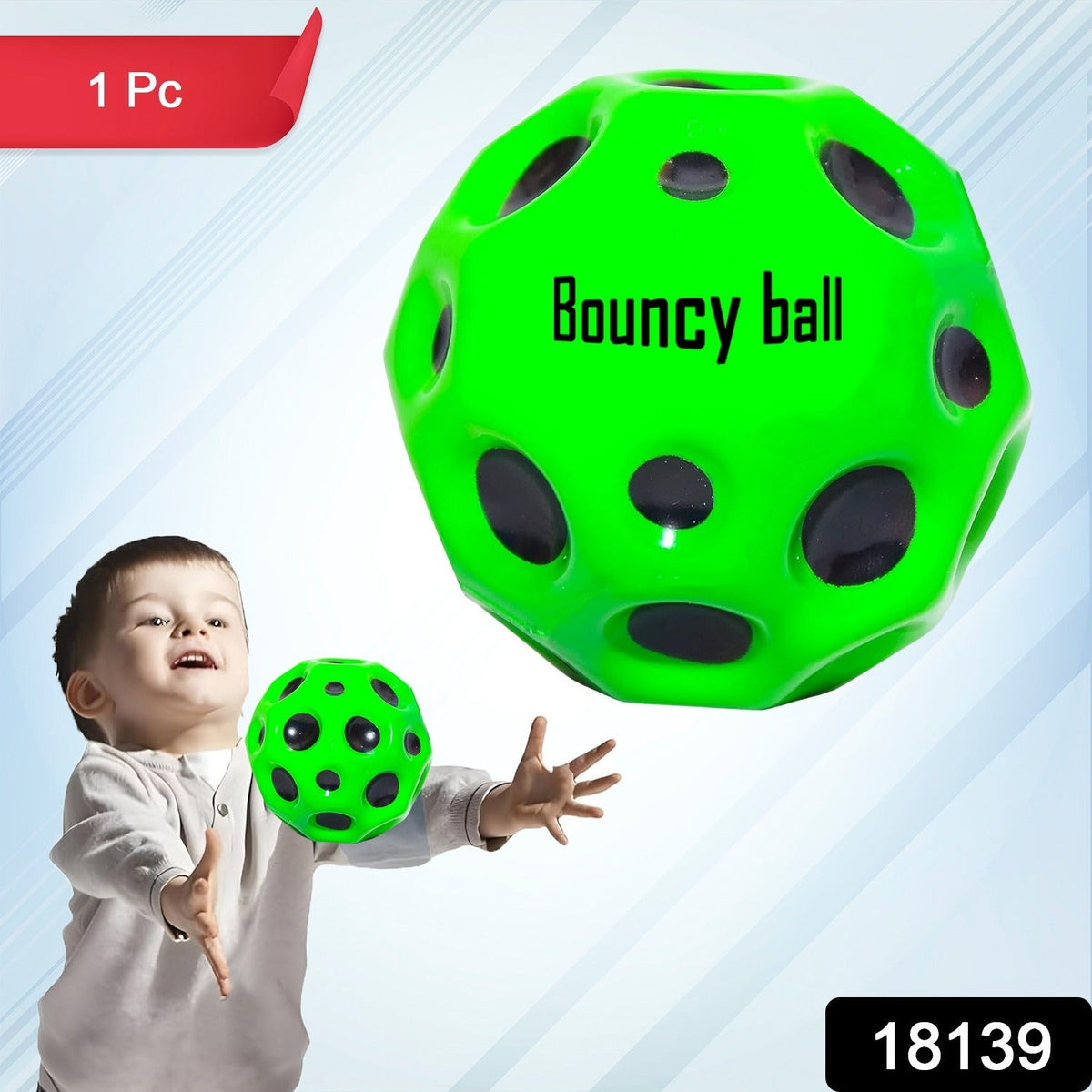 Bouncy Ball for Kids – High-Bounce Moon Crater Toy – side view