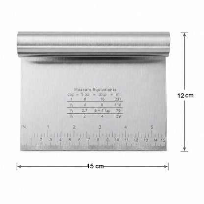 Multipurpose steel scraper for dough, icing and cleaning