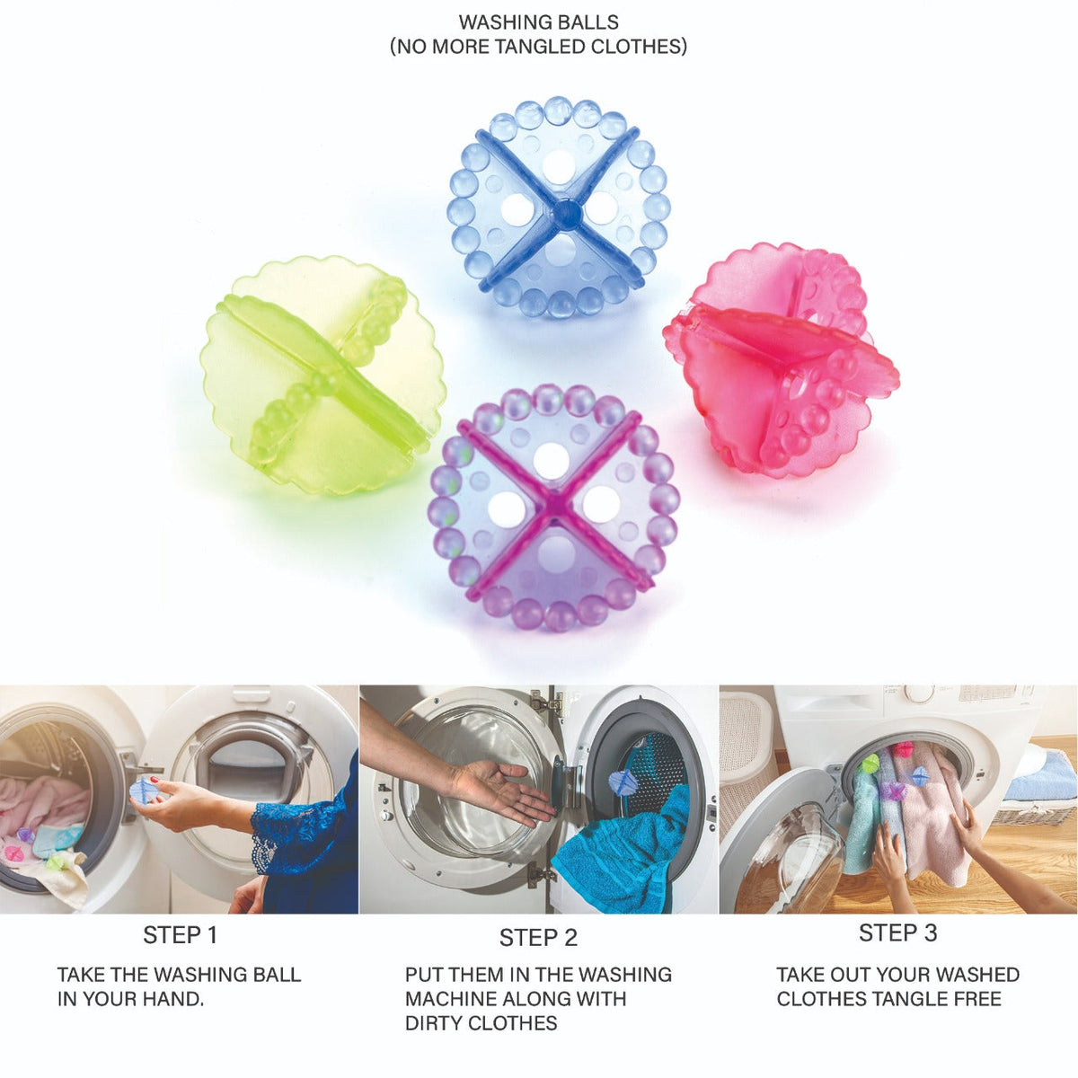 Detergent-Free Laundry Balls – 4 pcs for Eco-Friendly Wash – detail view