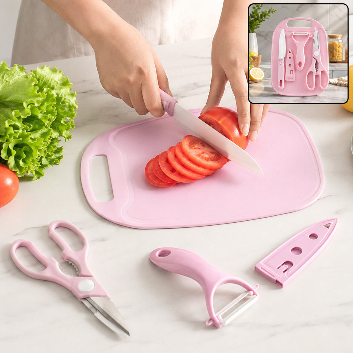 Travel Cutting Board set – 4-Pc Portable Kit