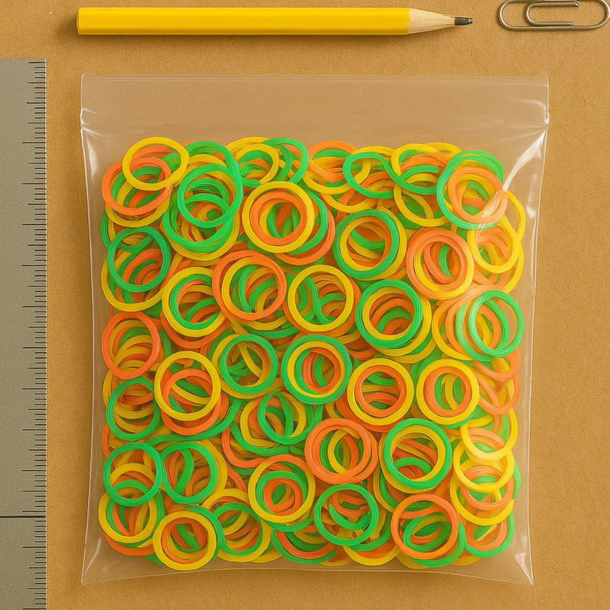 Elastic Rubber Bands – Multicolor, Durable for Office & Home – side view
