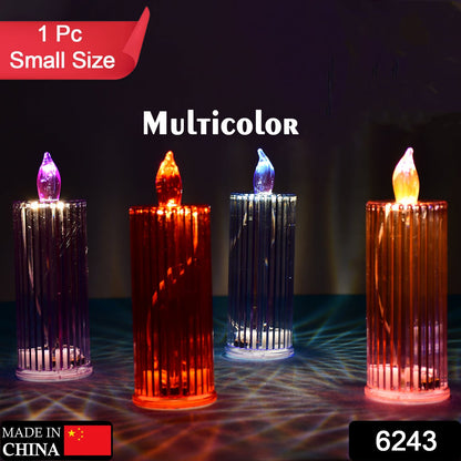 LED Crystal Candle – Glitter Swirling Multicolor Decor – side view