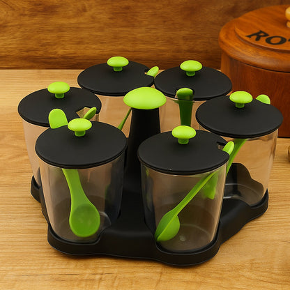 Revolving Spice Rack – 6-Piece Masala Container set