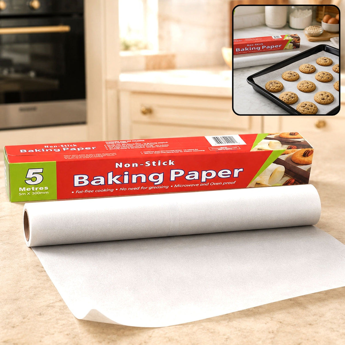 Non-Stick Parchment Paper – 5M Roll for Baking & Cooking