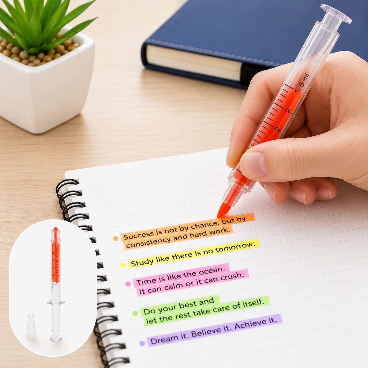 Fluorescent Highlighter Pen – Vibrant Marker – close-up