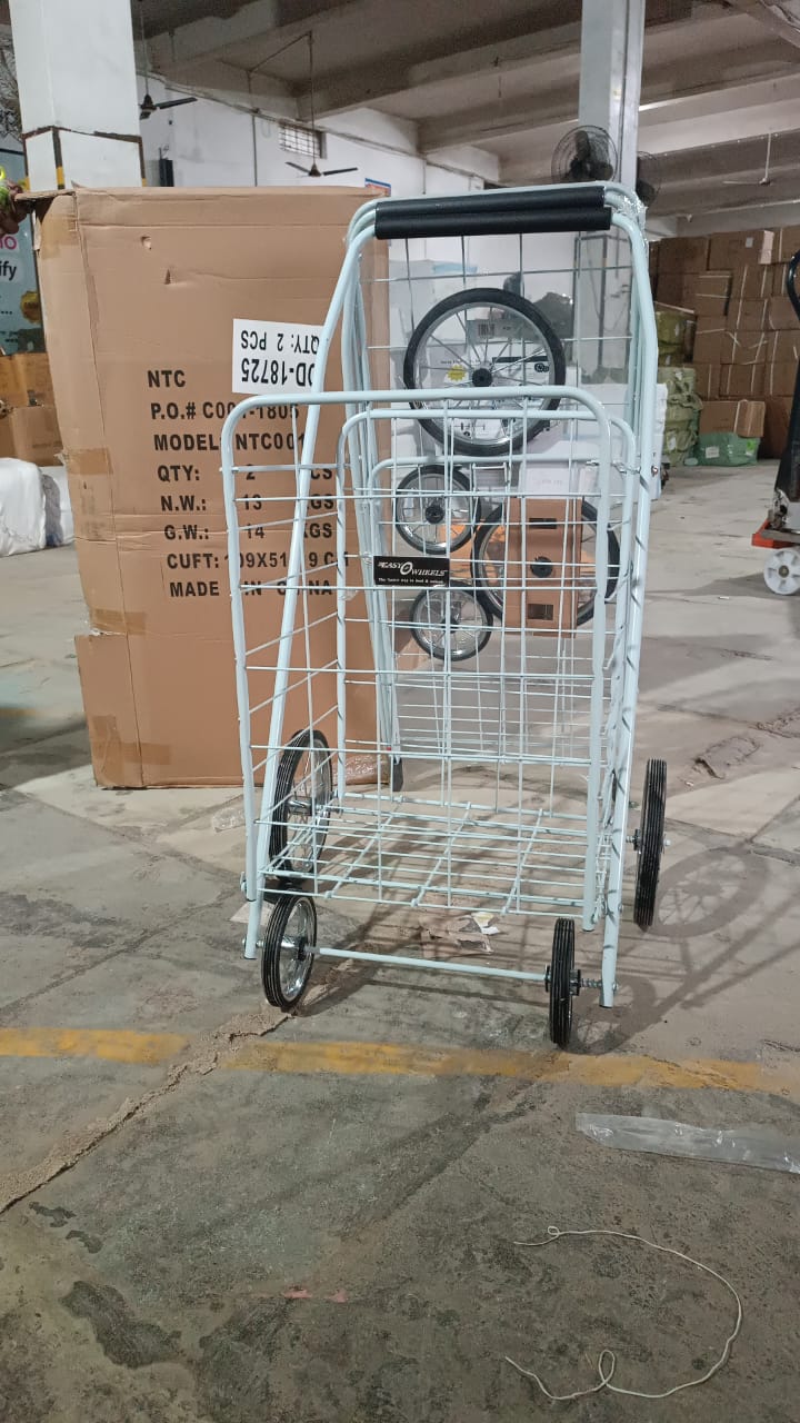 Foldable Shopping Cart – Durable Iron Frame & Dual Swivel – view 15