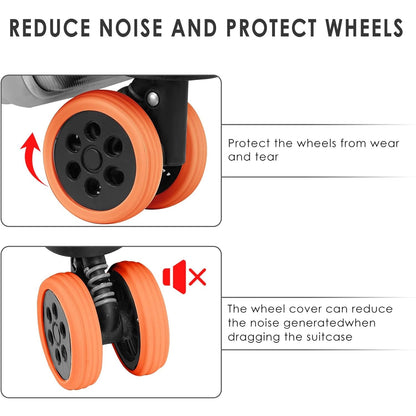 Luggage Wheel Covers – Noise Reduction & Protection (8 Pcs) – detail view