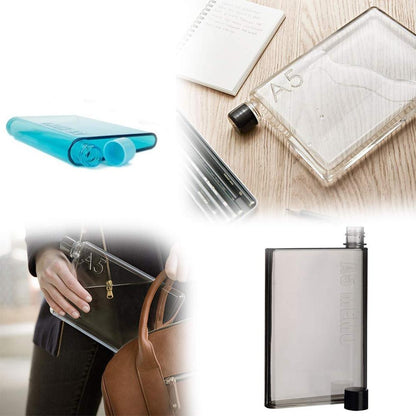 A5 Notebook Water Bottle – 400ml Slim & Leak-Proof – detail view