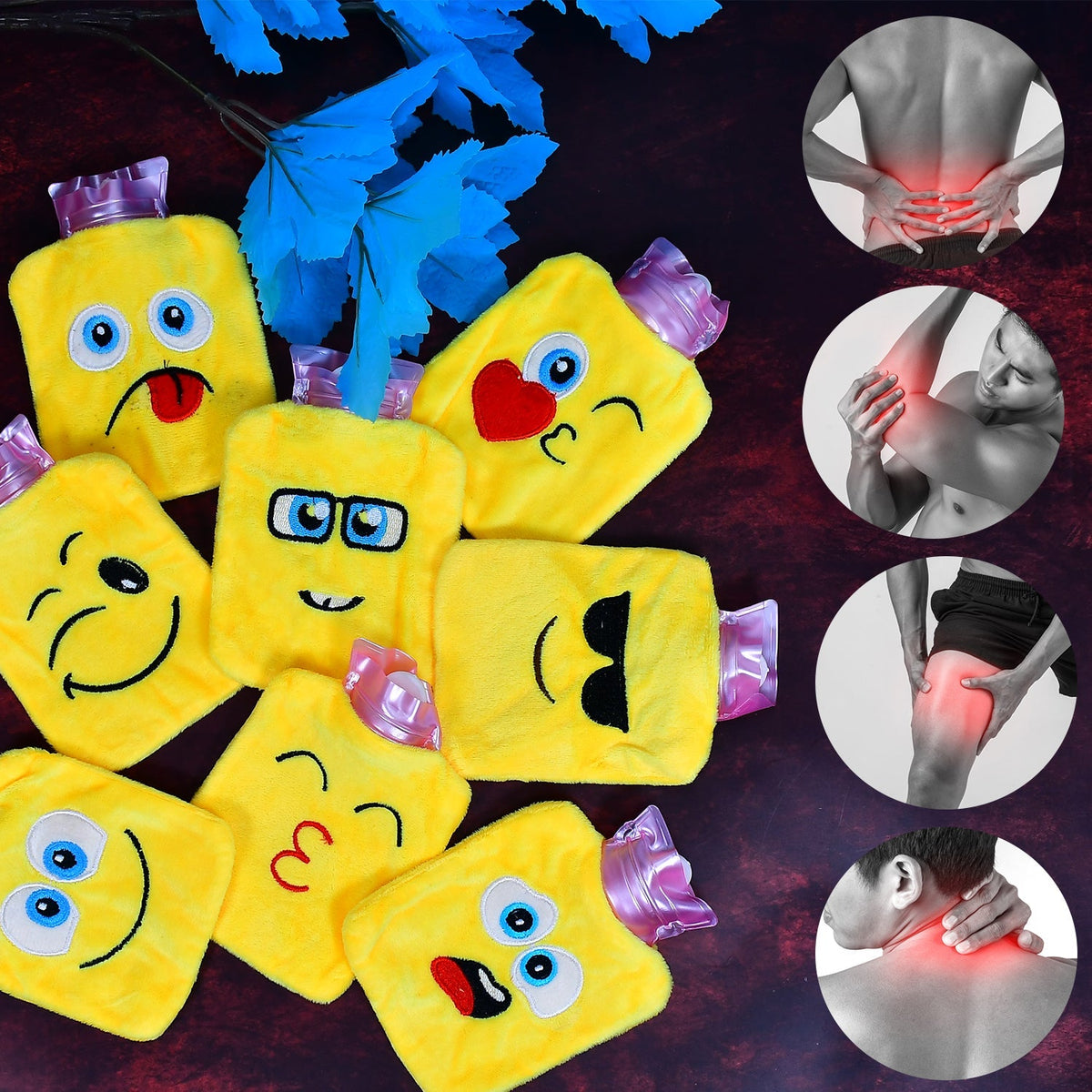 Mini Hot Water Bag – Emoji Design for Pain Relief – view 7