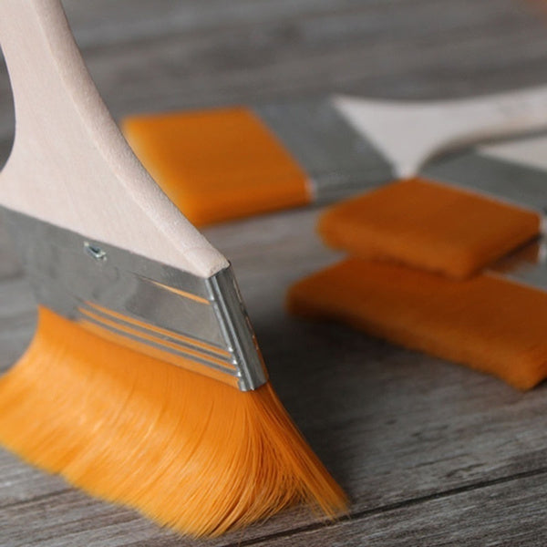 Flat Paint Brush set – Synthetic Bristles & Curved Handles – view 6