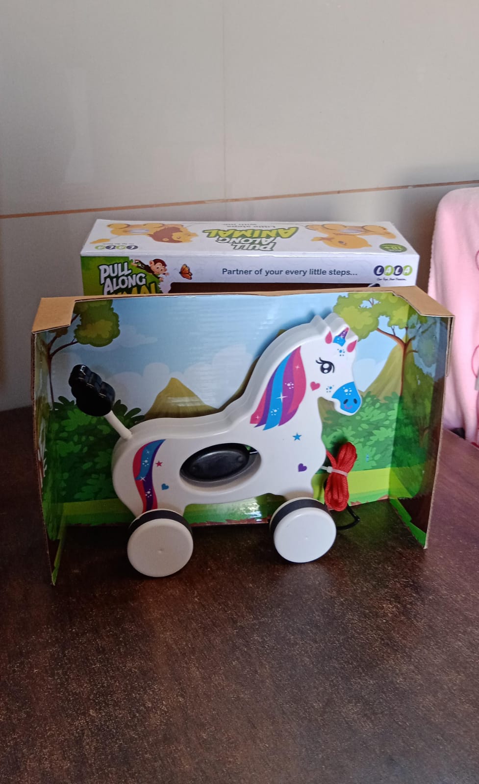 Unicorn Pull Along Toy – Encourages Toddler Walking – view 7