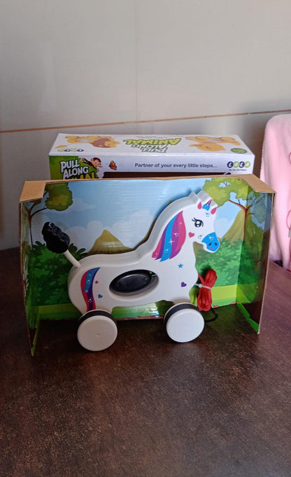 Unicorn Pull Along Toy – Encourages Toddler Walking – view 7