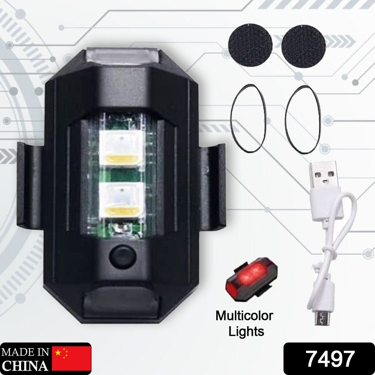 LED Strobe Light – USB Rechargeable & Waterproof – side view