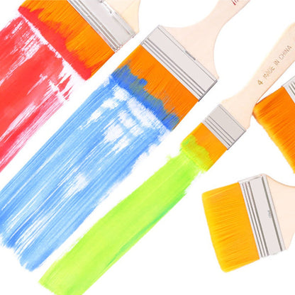 Flat Paint Brush set – Synthetic Bristles & Curved Handles – view 7