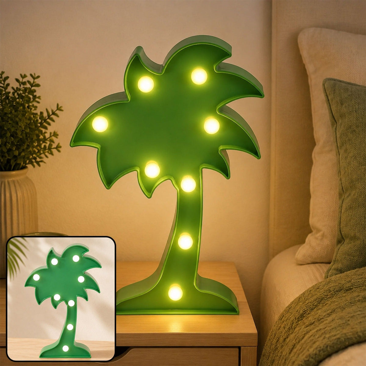 Coconut Tree LED Night Light – Romantic Table Lamp Decor