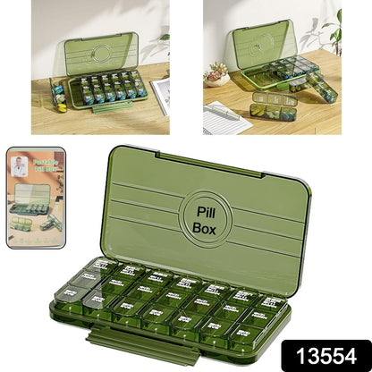 Weekly Pill Organiser – 21-Grid Daily Medication Box – side view