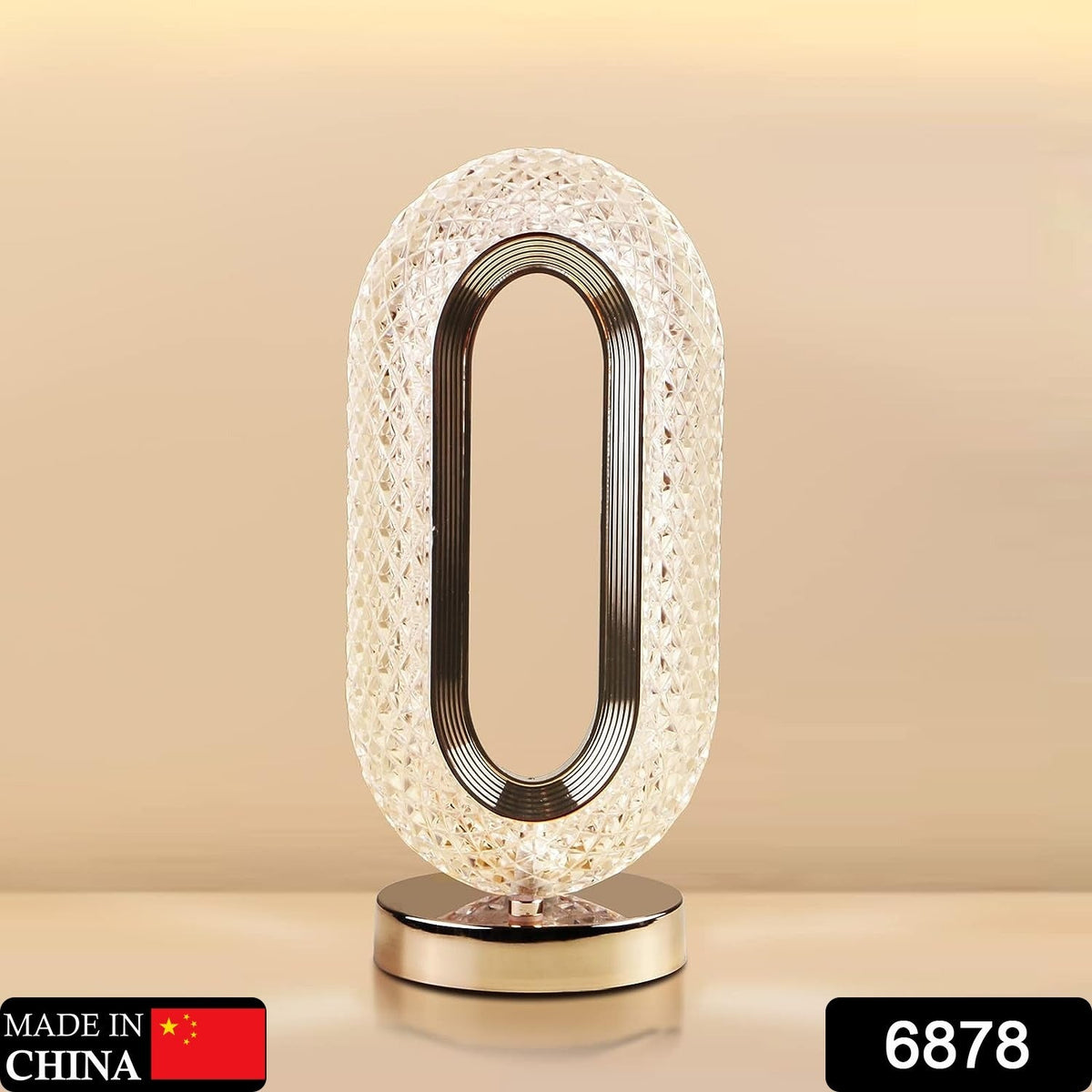 Crystal Table Lamp – 3-Way Dimmable Touch Control – side view