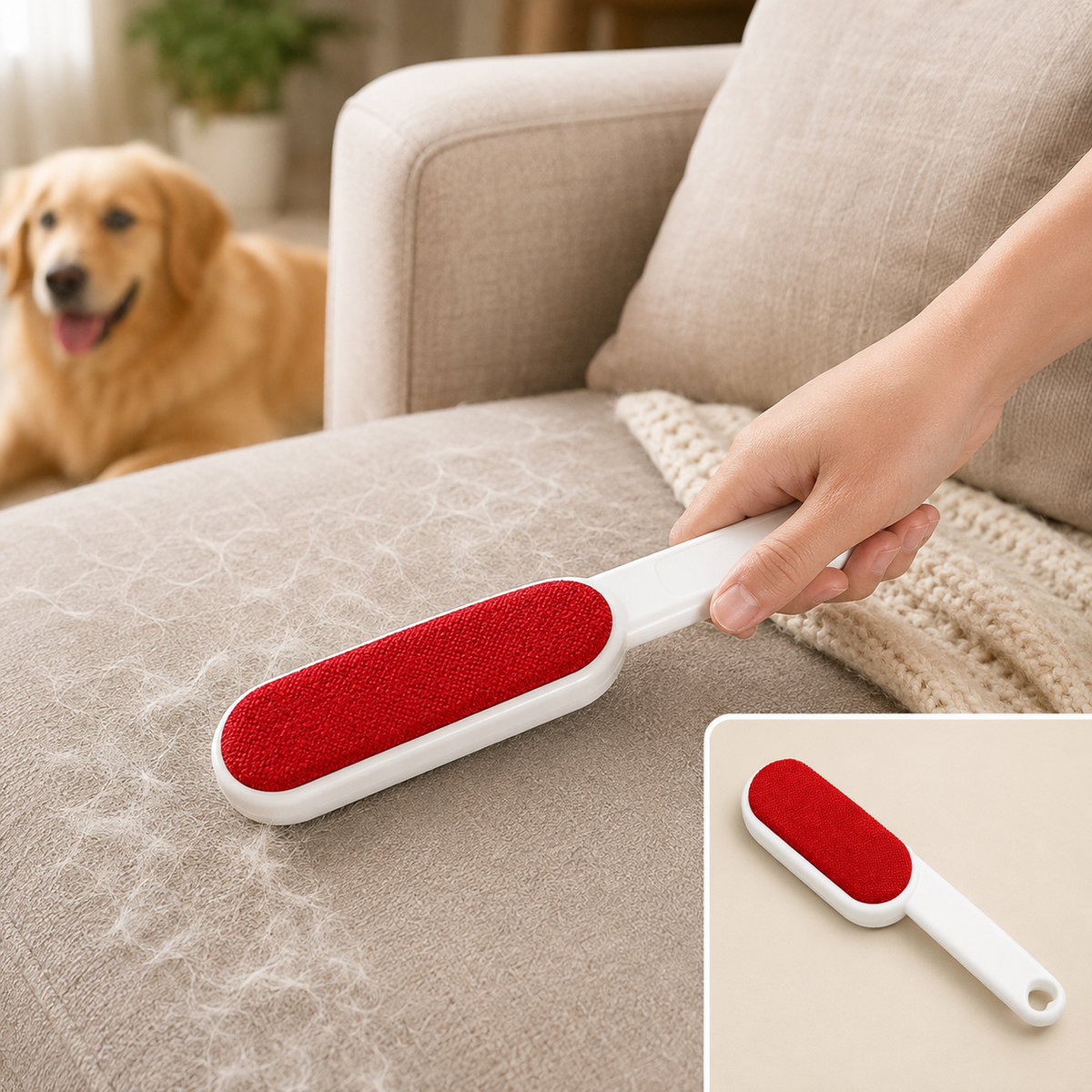 Pet Hair Remover – Double-Sided Self-Cleaning Brush