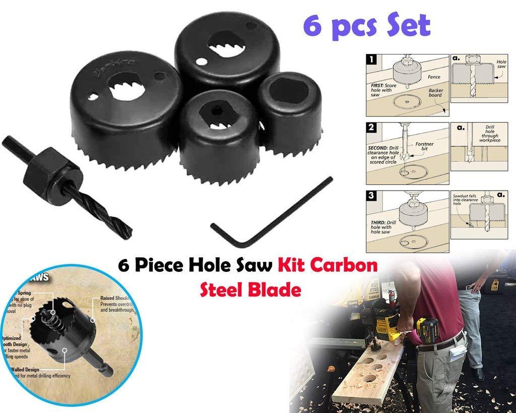 Hole Saw set – 6-Piece High Carbon Steel Drill Bits – close-up
