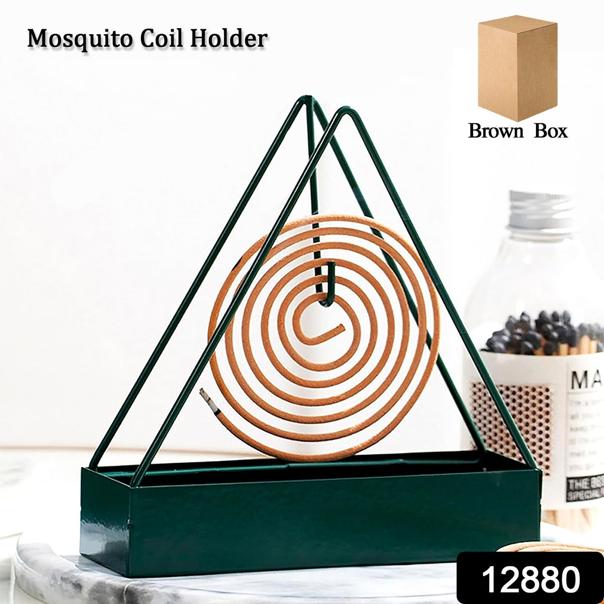 Mosquito Coil Holder – Triangular Iron Design – side view