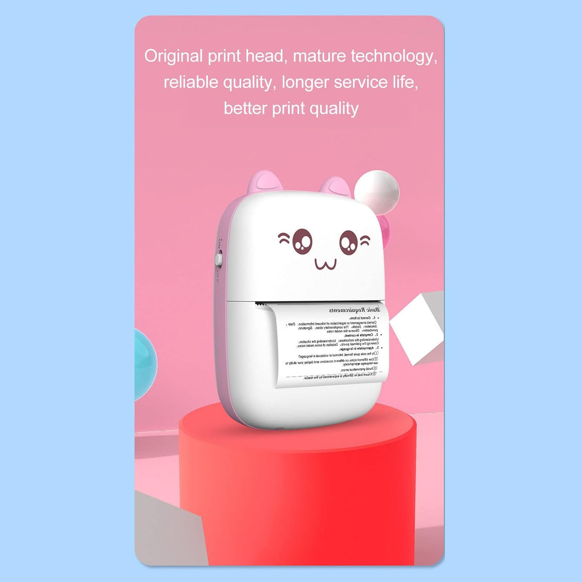 Pocket Mini Printer – Wireless Bluetooth Thermal Printer – close-up