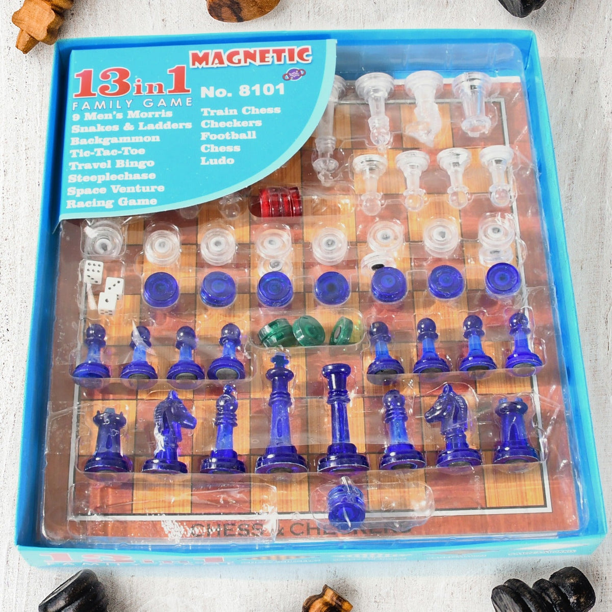 Family Board Game set – 13-in-1 Magnetic Chess & Ludo