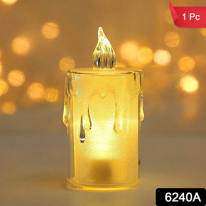 Diwali LED Candle – Crystal Glitter Light for Home Decor – side view