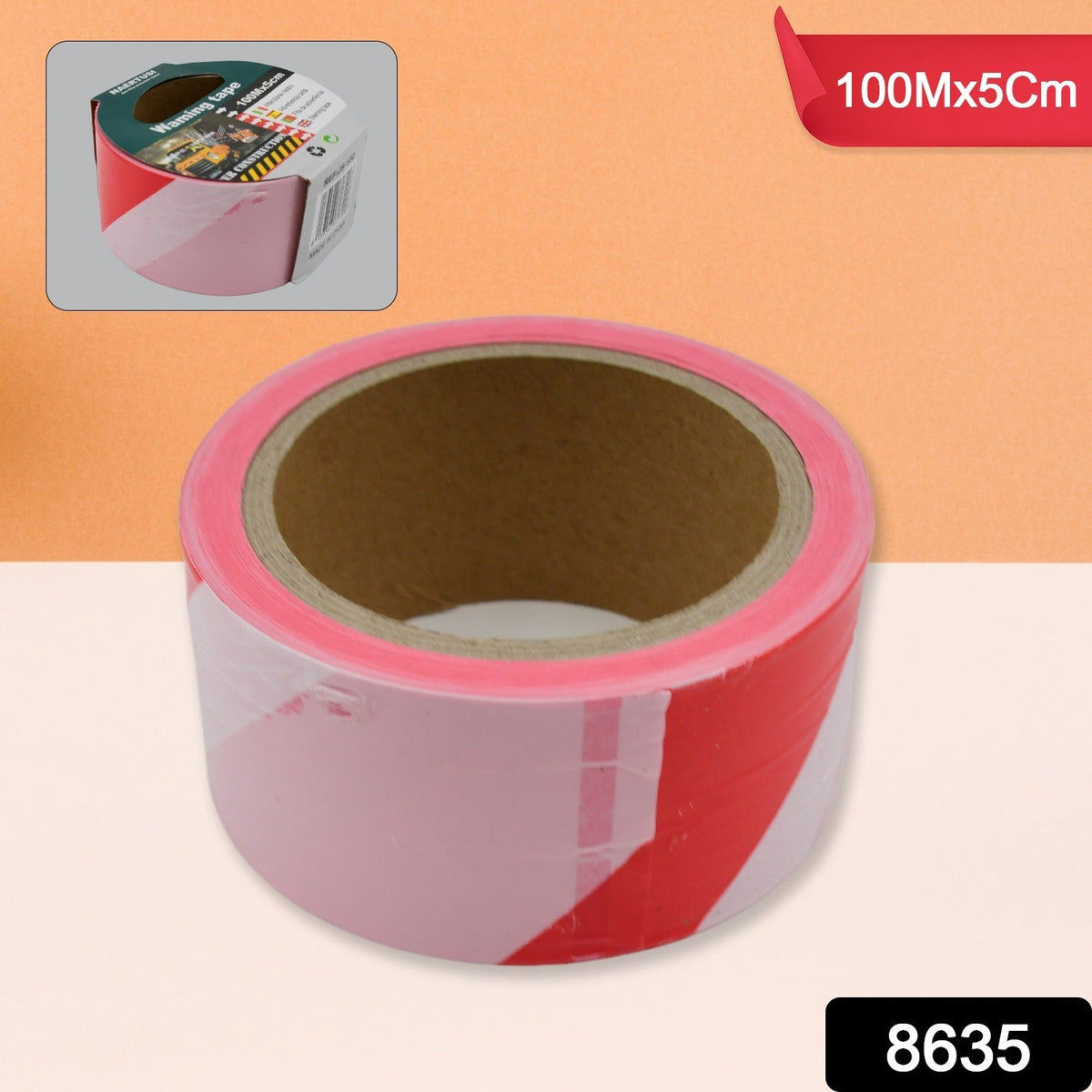 Safety Warning Tape – Non-Adhesive, 100M X 5CM – side view