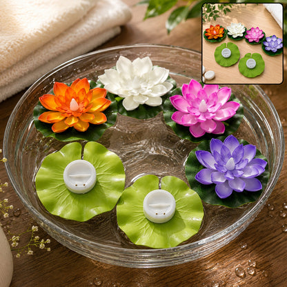 Floating Lotus LED Candles – Smokeless & Waterproof (Pack