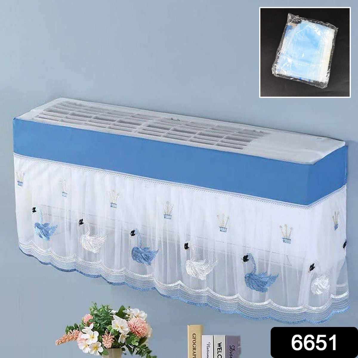AC Dust Cover for 1 Ton Split AC – Designer & Washable – side view