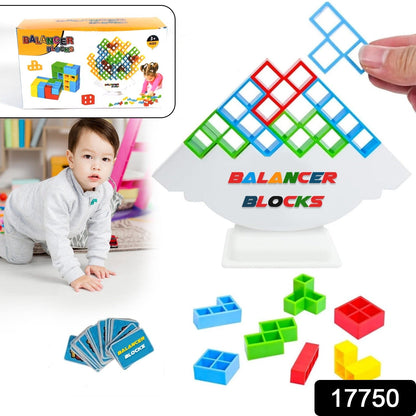 Tower Balance Game – 16 pcs Skill Builder – side view