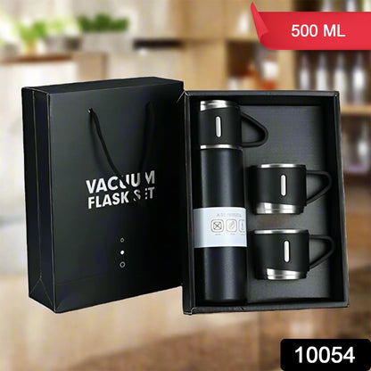 Stainless Steel Vacuum Flask set with 3 Cups – 500ml