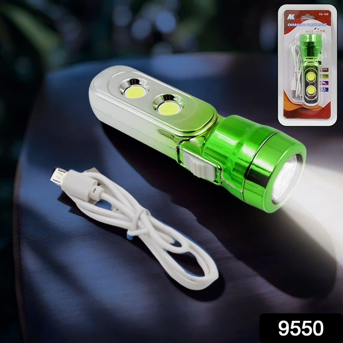 USB Rechargeable Torchlight – 3 LED Multi-Function – side view