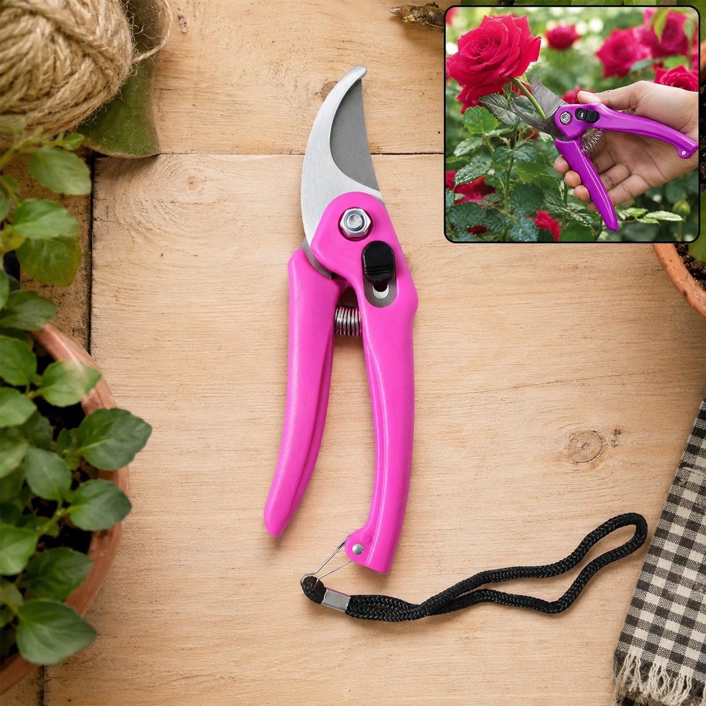 Flower Cutter Garden Scissors Stainless Steel Pruner Soft Grip (1 Pc)