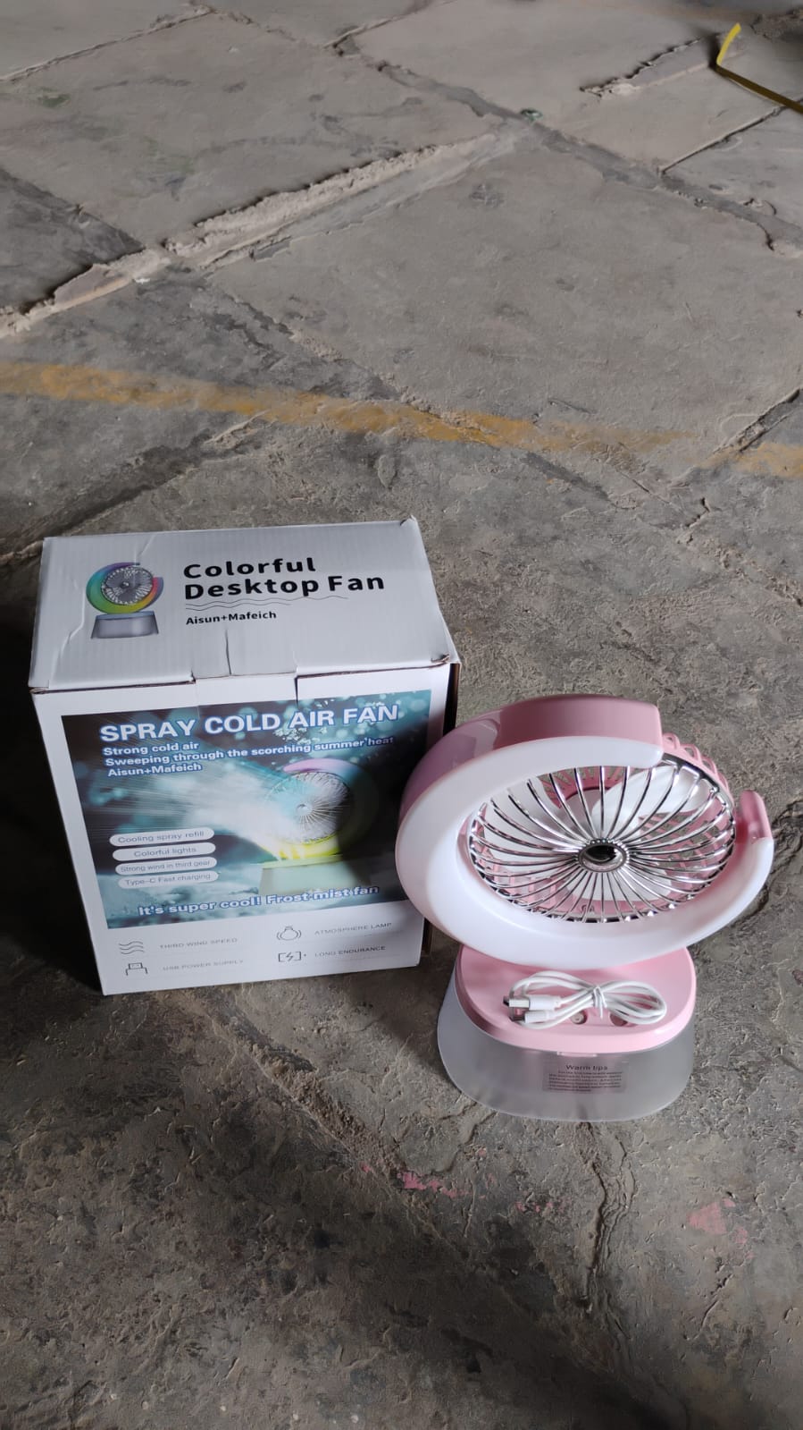 Portable Humidifying Fan – LED Light & USB – view 8