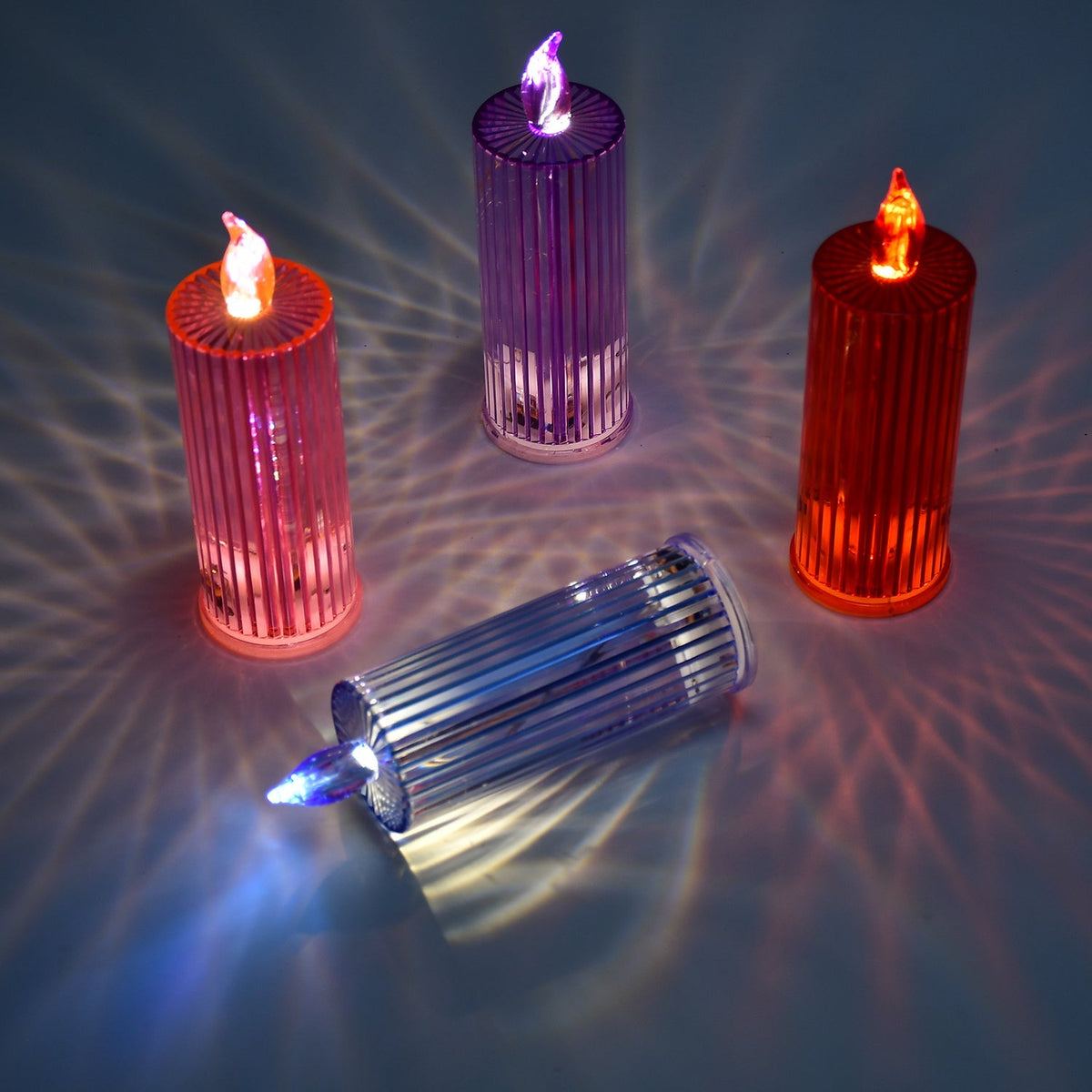LED Crystal Candle – Glitter Swirling Multicolor Decor – close-up