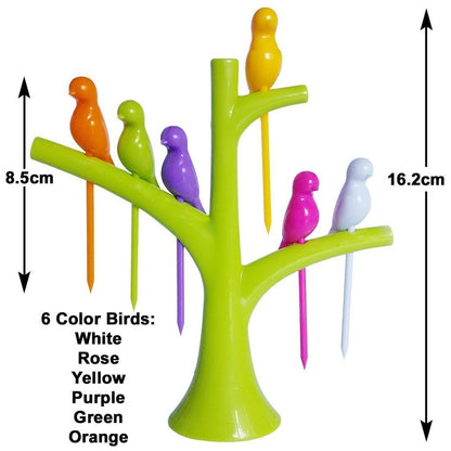 Bird Fruit Forks with Tree Holder – Cute Kids Table Decor – view 6